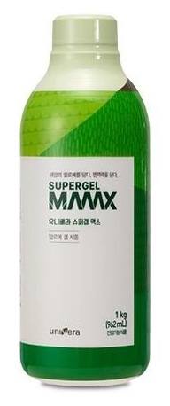유니베라 슈퍼겔 맥스 초록 병 1 kg (962 mL) — SUPERGEL MAX 라벨