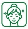 반짝이는 피부의 여성 얼굴 선 아이콘