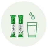 스틱 두 개와 물컵 아이콘
