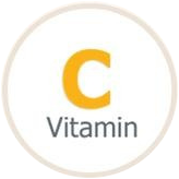 주황색 C 자와 Vitamin 글자가 그려진 원